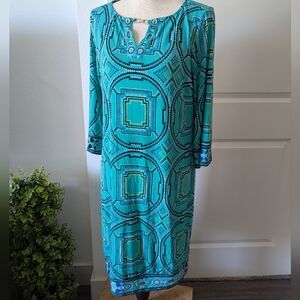 Chico's turquoise Printed Shift Dress - Women's